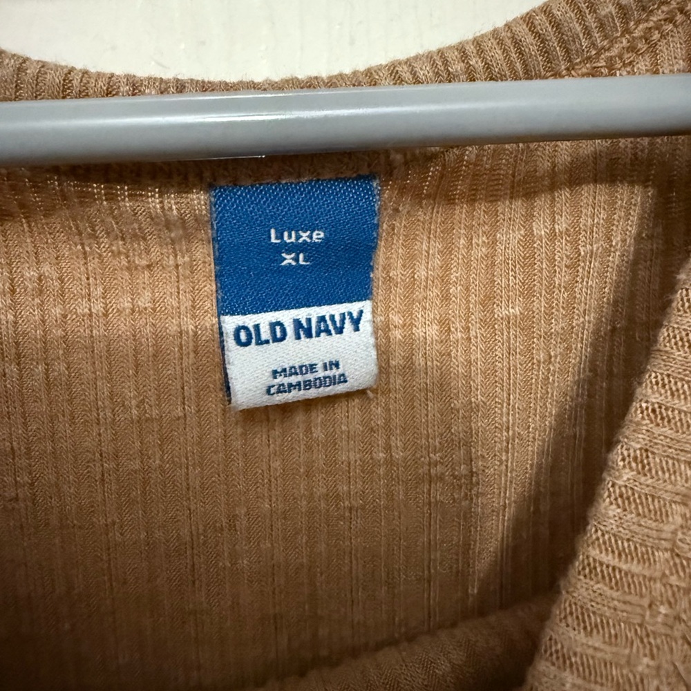 Old Navy Ribbed Tank Tops - Red and Tan - Picture 3 of 3